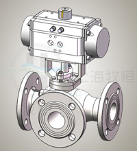 气动法兰三通球阀