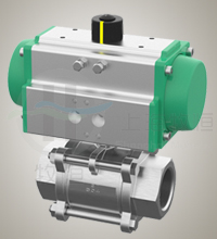 气动三片式螺纹球阀